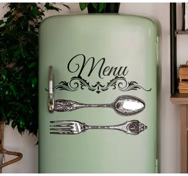 Sticker frigo menu Élégant des couverts - TenStickers