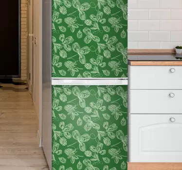 Sticker frigo motif feuillage vert - TenStickers
