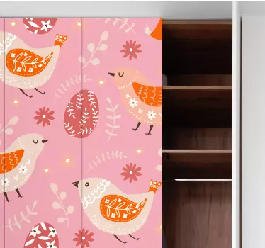 Sticker frigo motifs d'oiseaux charmants - TenStickers