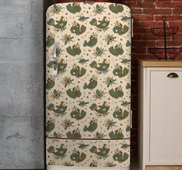 Sticker frigo motifs d'oiseaux colorés - TenStickers