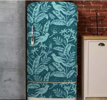 Sticker frigo motifs d'oiseaux tropicaux - TenStickers