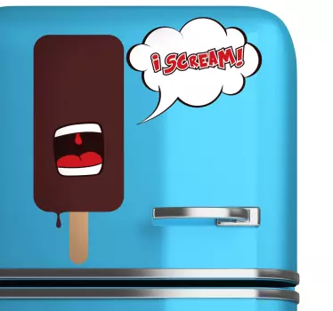 Sticker frigo personnage de glace - TenStickers