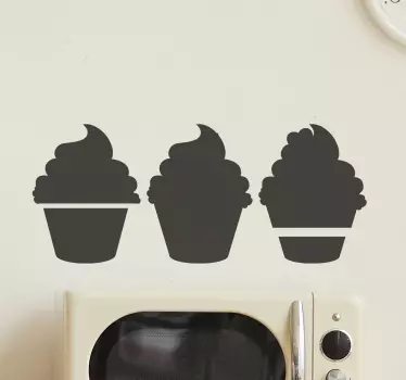 Sticker frigo silhouettes de cupcakes - TenStickers