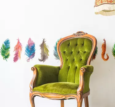 Sticker frise plumes oiseaux - TenStickers