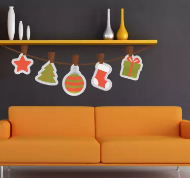 Sticker frise suspendue Noël - TenStickers