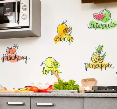 Sticker cuisine noms de fruits - TenStickers