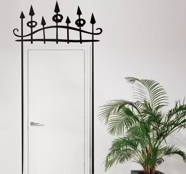 Autocollant Halloween imitation portail de cimetière pour porte - TenStickers