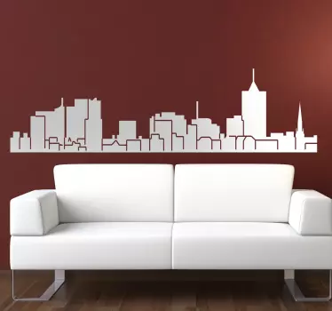 Sticker horizon design silhouette de ville - TenStickers