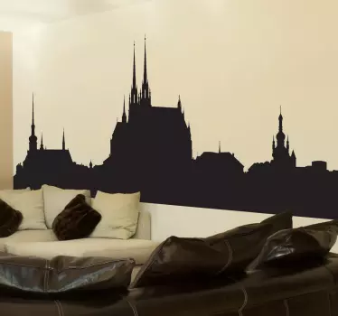 Sticker horizon silhouette de la ville de prague - TenStickers