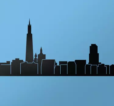 Sticker horizon silhouette de paysage urbain - TenStickers