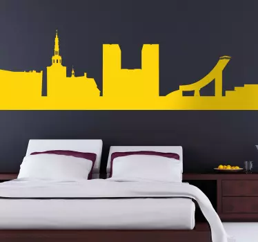 Sticker horizon silhouette de skyline métropolitain - TenStickers