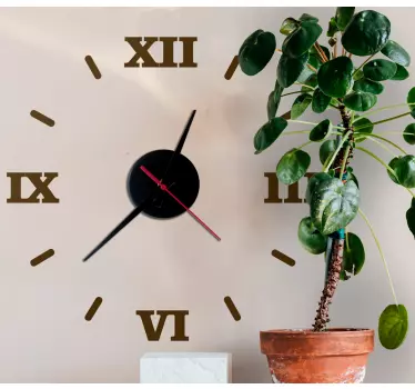 Sticker Horloge Facile et simple avec des chiffres romains - TenStickers