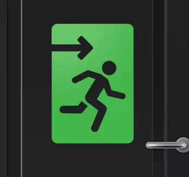 Sticker icone exit sortie secours - TenStickers