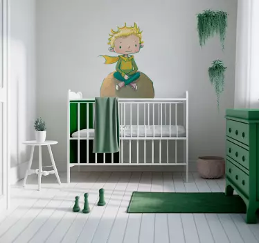 Autocollant illustrant un enfant sur une planète - TenStickers