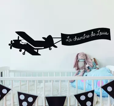 Sticker Mural Avion avec Prénom - TenStickers