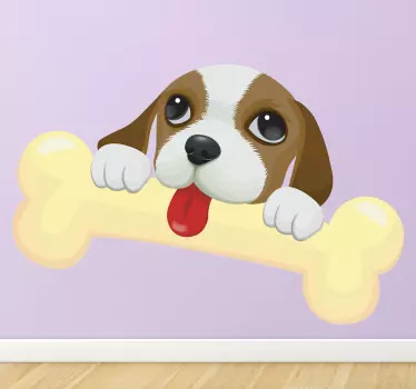 Sticker illustration chiot os - TenStickers