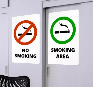 Sticker interdiction/autorisation de fumer - TenStickers