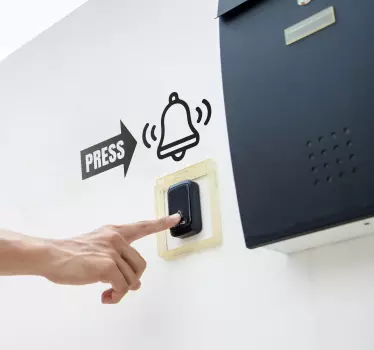 Autocollant interphone Press avec cloche - TenStickers