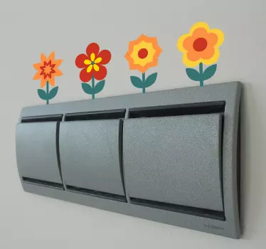 Sticker interrupteur fleuri - TenStickers