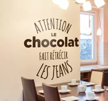 Sticker cuisine jeans chocolat - TenStickers