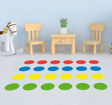 Sticker Sol Jeu Twister - TenStickers