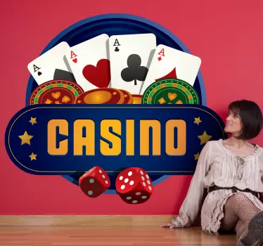 Sticker jeu logo casino - TenStickers