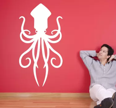 Sticker kraken pieuvre monochrome - TenStickers