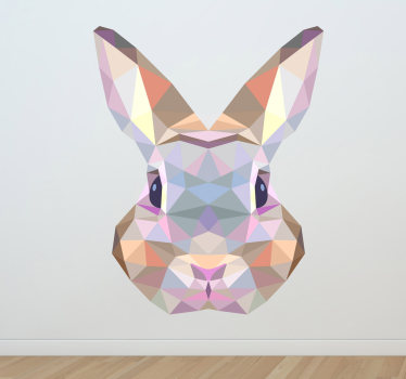 Autocollant mural salon lapin géométrique - TenStickers