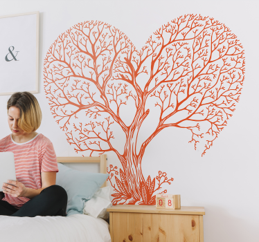 Sticker Mural Arbre en forme de coeur - TenStickers
