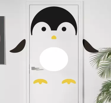 Sticker Chambre Enfant Porte Pingouin - TenStickers