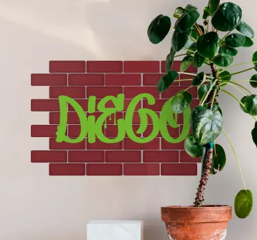 Sticker chambre ado nom urbain personnalisable - TenStickers