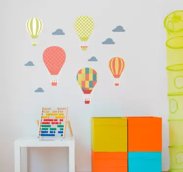 Sticker mural montgolfières - TenStickers