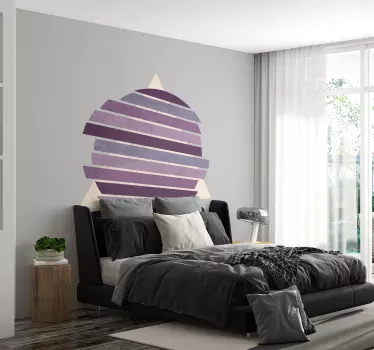 Autocollant mural motif cercle et triangle mauves - TenStickers