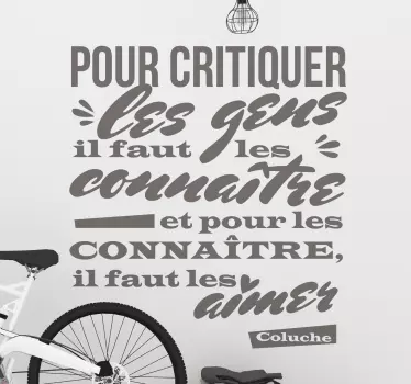 Sticker Mural Citation de Vie Coluche - TenStickers