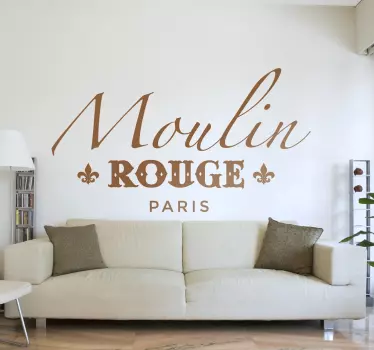 Sticker Paris Moulin Rouge monochrome - TenStickers