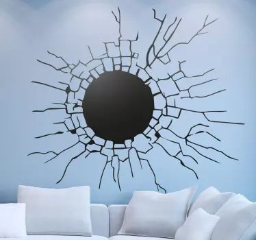 Sticker 3D mural effet mur craqué - TenStickers