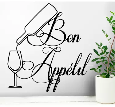 Sticker cuisine Bon appétit vin - TenStickers