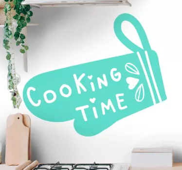 Sticker Mural Cuisine Temps de cuisson citations - TenStickers