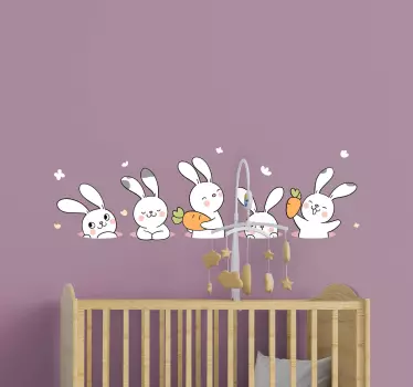 Sticker Mural Dessin Animé Petite vie de lapin - TenStickers