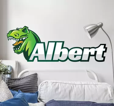 Sticker mural pour enfant prénom personnalisé dinosaure - TenStickers
