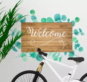 Sticker Maison Welcome Eucalyptus - TenStickers