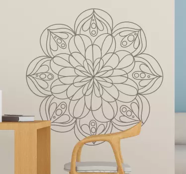 Sticker mural fleur de mandala - TenStickers
