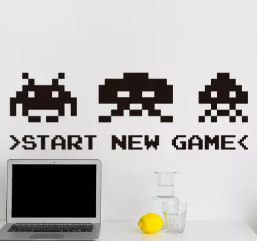 Sticker mural jeu vidéo Commencer une nouvelle partie - TenStickers