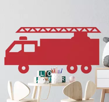 Sticker Mural Jouet Silhouette de camion de pompiers - TenStickers