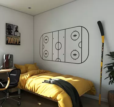 Autocollant mural lignes de terrain de hockey - TenStickers