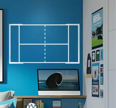 Autocollant mural lignes de terrain de padel - TenStickers