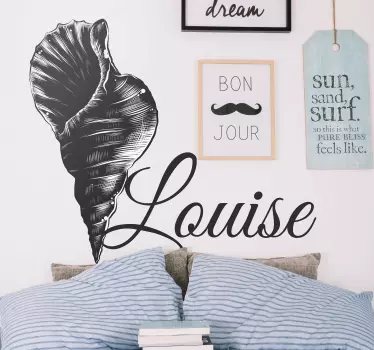Sticker chambre ado typographie élégante de coquillage - TenStickers