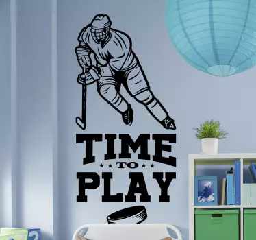 Sticker mural Sport Hockey et texte - TenStickers