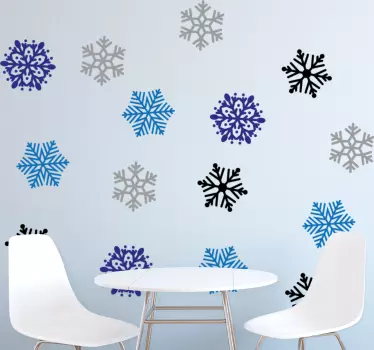 Sticker noël décorations motif flocon de neige - TenStickers