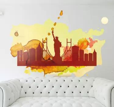 Sticker New York aquarelle - TenStickers